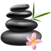 Spa_Stones_with_Pink_Flower_PNG_Clipart_Image